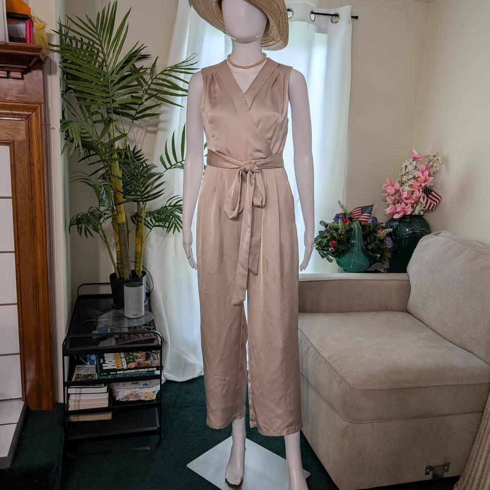Elegant Tan Sleeveless Jumpsuit